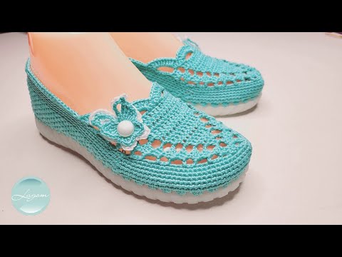 Видео: 💥 Туфли женские Мотылек| Бесплатный мастер-класс | Учимся вязать обувь крючком | CROCHET SHOES