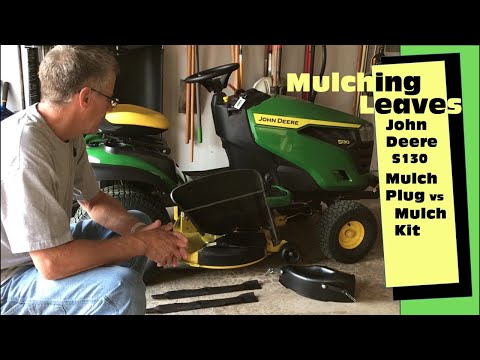 Видео: Мульчирование листьев — мульчирующая заглушка John Deere против комплекта для мульчирования — Joh...