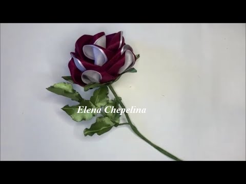 Видео: Большая роза из атласной ленты / Big rose of satin ribbon