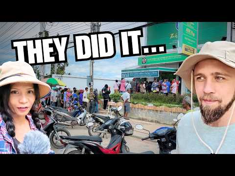 Видео: Поворот сюжета... Тайцы спешат в банки после важного решения правительства в обычный день в сельс...