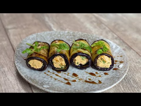 Видео: Баклажанные рулеты- 🇬🇪 Грузинская баклажанная закуска на праздничный стол🍆😍 #закуска #рулетики 