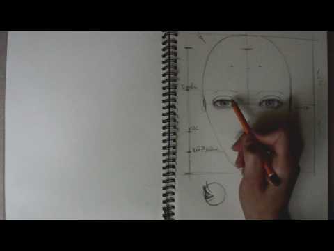 Видео: Как нарисовать портрет. Пошаговый урок (пропорции головы). Первая часть, анфас Portrait. Full face