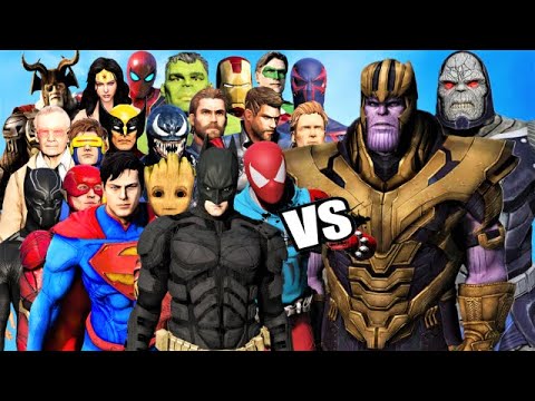 Видео: SUPERHEROES vs VILLAINS (Мстители, Люди Икс, Стражи, Джей Си против ТАНОСА, Тёмная и Стражи