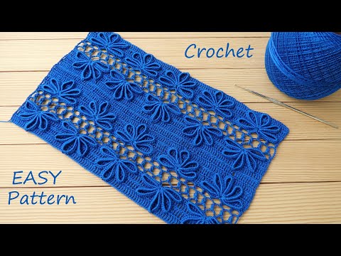 Видео: Обалденный ЦВЕТОЧНЫЙ УЗОР КРЮЧКОМ подробное вязание МК 🌸 SUPER EASY flower Pattern Crochet