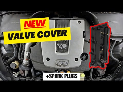 Видео: Замена прокладки клапанной крышки и свечей зажигания Infiniti G35 G37 FX EX NISSAN