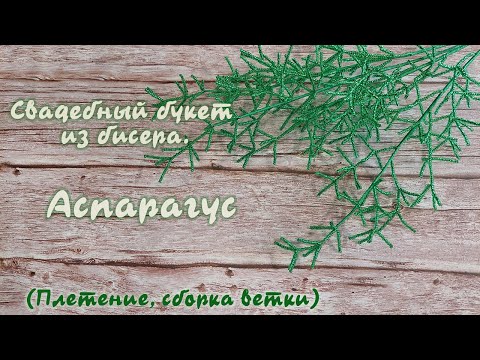 Видео: Свадебный букет из бисера - Аспарагус