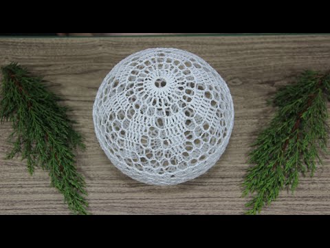 Видео: 🌲🌲🌲БОЛЬШОЙ Новогодний ШАР для ДЕКОРА быстро и просто КРЮЧКОМ! Мастер-класс.