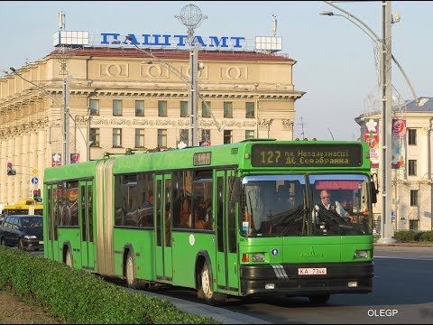Видео: Автобус Минска МАЗ-105,гос.№ КА 7344, марш.9д (09.01.2019)