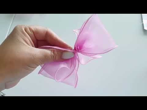 Видео: Бант з органзи з лескою.Шкільний бант.Велики бант.#бант #bows #школа #органза #diy #handmade