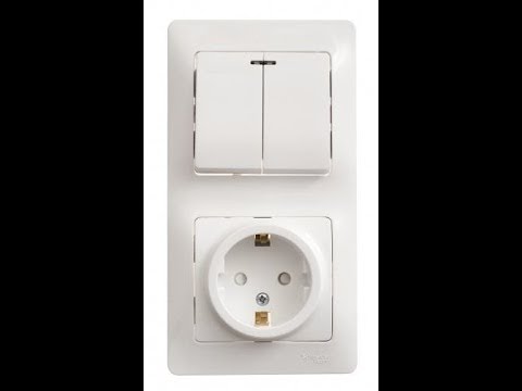 Видео: Как подключить двухклавишный выключатель с розеткой .