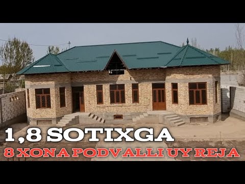 Видео: 1,8 sotixga 8 xona podvalli juda chiroyli uy rejasi | 1,8 сотихга 8 хона подвалли жуда чиройли уй