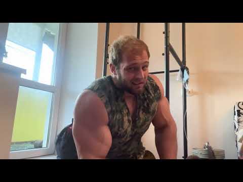 Видео: Новый предтрен. 24кг на кол-во. Замеры рук.