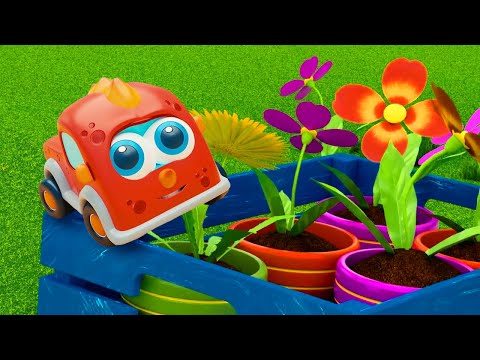 Видео: 🚗 Машинки Мокас – 🌱 Все серии про растения 🌷 – Сборник | Добрый мультик для малышей про машинки