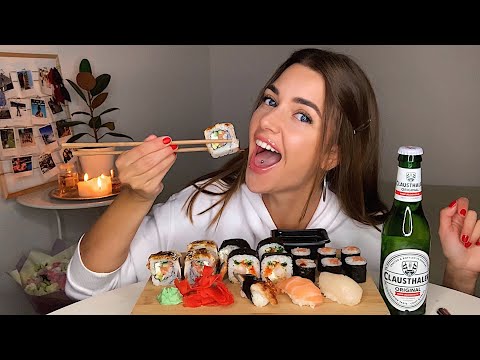 Видео: ЗНАКОМСТВО В БАНЕ😅🙈 ПИРСИНГ ЯЗЫКА 👅 МУКБАНГ суши роллы пиво sushi rolls beer || MUKBANG не асмр
