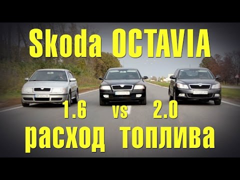 Видео: Skoda Octavia A5 1.6 vs 2.0 расход топлива, тест-драйв