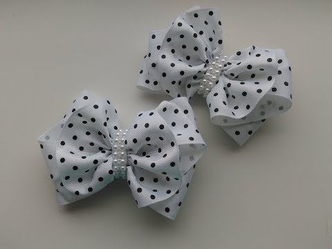 Видео: Заколки для волос из репсовых лент МК Канзаши / Hair clips from REP ribbons