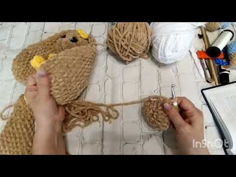 Видео: МК на плюшевую зайку, крючком, первая часть.