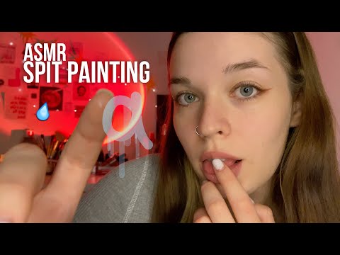 Видео: ASMR spit painting | пишу ваши имена слюнкой (100% мурашки)