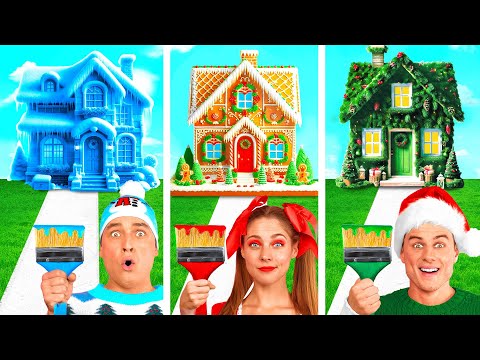 Видео: Будиночки Одного Кольору Челендж | Будинок на Різдво