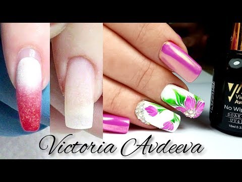 Видео: Очень Простой Дизайн Ногтей Цветок и Втирка | Смена Формы Ногтей с Балерины на Квадрат