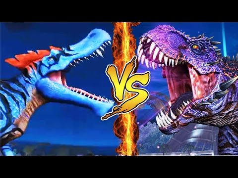 Видео: Спинозавр против Омега 09 Тираннозавра Jurassic World The Game прохождение на русском 247