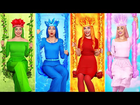 Видео: Девушка огонь, вода, воздух и земля | 4 стихии в колледже с Multi DO Challenge