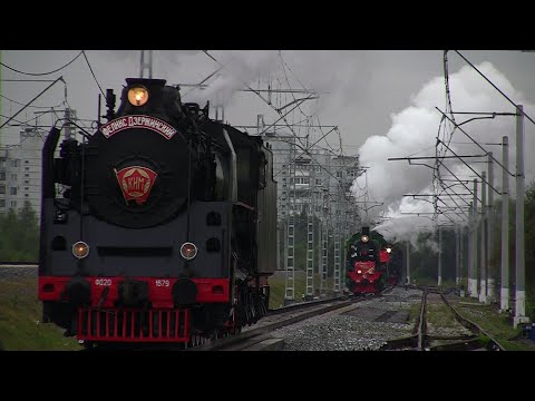 Видео: Steam Locomotives Паровозы на ЭКСПО - 1520 (2015) (с 31 августа по 5 сентября)