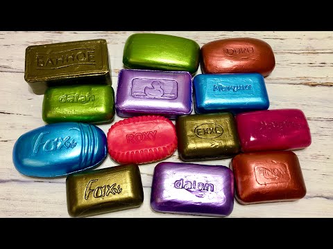 Видео: ASMR Soap/ cutting dry paint soap/ резка сухого крашенного мыла