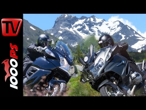 Видео: BMW R 1200 RT 2015 года против Triumph Trophy SE — тест в Альпах