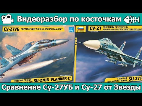 Видео: Разбор по косточкам. Сравниваем Су-27УБ и Су-27 от Звезды (арт. 7294 и 7206)