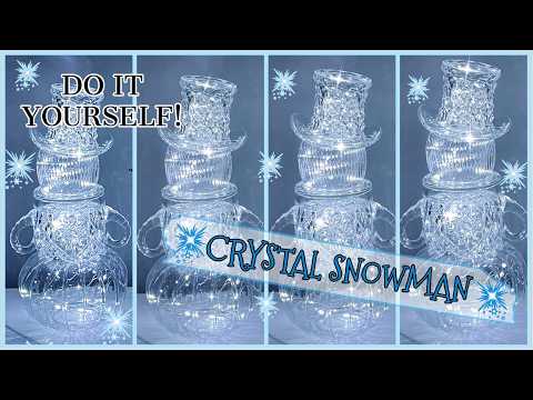 Видео: Превратите старую хрустальную посуду в светящегося снеговика | РОЖДЕСТВО 2025