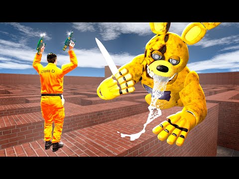 Видео: ЗЛОЙ АНИМАТРОНИК В ЛАБИРИНТЕ С ПОРТАЛАМИ ЗАЩИЩАЕТ ОРУЖИЕ ОТ НАС FNAF COOP Garry's Mod Sandbox