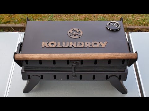 Видео: 🥩 Угольный пресс-гриль «KOLUNDROV». Мобильный Grill