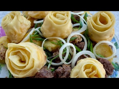 Видео: АУЫЗАШАРҒА ДАЙЫНДАП КӨРІҢІЗ. ҚУЫРДАҚ ГҮЛ ОРАМА.Роза манты жасау. Ауызашарға дастархан