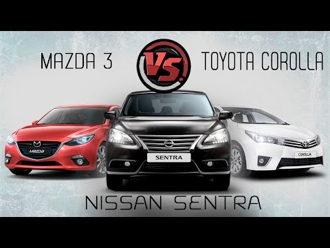 Видео: Сравнительный тест седанов 2015. Nissan Sentra vs Toyota Corolla vs Mazda 3