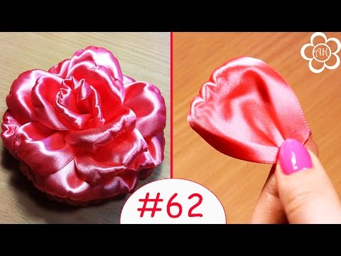 Видео: Лепесток Розы Канзаши / Все лепестки канзаши #62