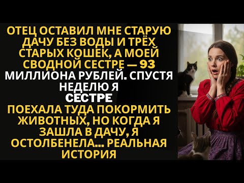 Видео: Отец оставил мне старую дачу без воды и трёх кошек, а моей сестре — 93 миллиона рублей...!