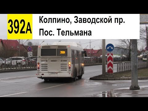 Видео: Автобус 392а "Пос. Тельмана - Колпино, Заводской пр." (маршрут закрыт)