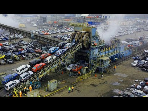 Видео: (4k) Самые опасные машины для дробления автомобилей | Экстремальные измельчители, которые уничтож...