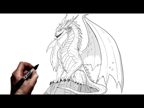 Видео: Как нарисовать дракона (в полный рост) | Пошаговое руководство |
