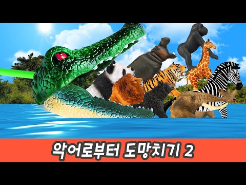 Видео: убежать от крокодилов 2ㅣизучение названий животных, анимация животныхㅣCoCosToy