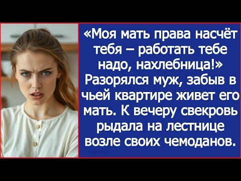 Видео: Моя мать права насчёт тебя – работать тебе надо, нахлебница! Заявил муж
