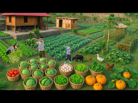 Видео: Жизнь в сельской местности за городом: сбор урожая, приготовление пищи и продажа на вьетнамском се