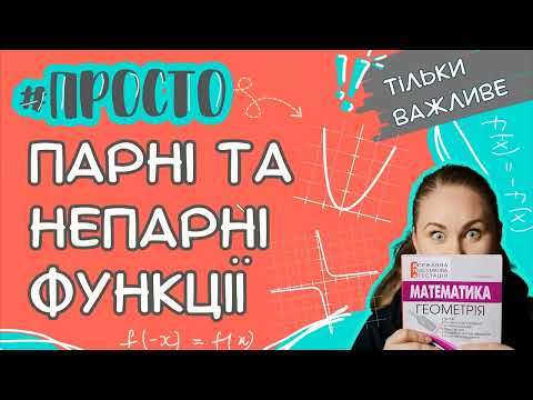 Видео: Просто  парні та непарні функції. Графіки та властивості