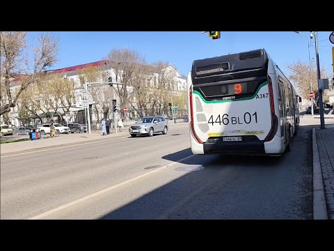 Видео: Астана. A367 Iveco Urbanway 18m маршрут 9ка