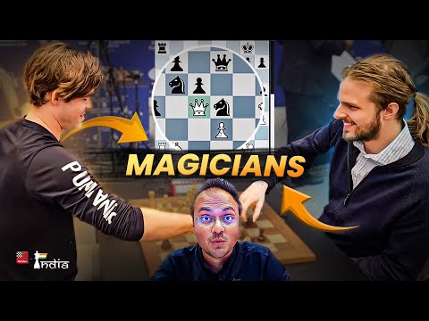 Видео: Они снова творят магию | Карлсен против Раппорта | Мировой блиц-турнир 2023 | Комментарий Сагара