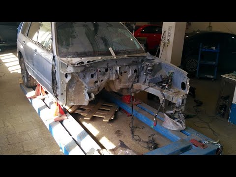 Видео: Subaru Forester,режем лонжерон после лобового удара