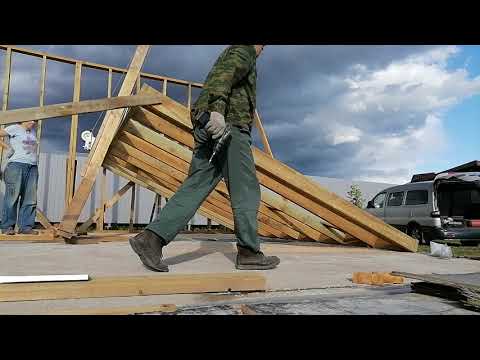 Видео: Как самому сделать приспособление ("жираф") для поднятия каркасных стен?