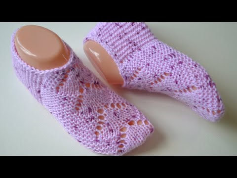 Видео: Ажурные следки спицами без швов