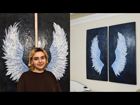 Видео: Рельефные крылья ангела - подробные рельефные картины